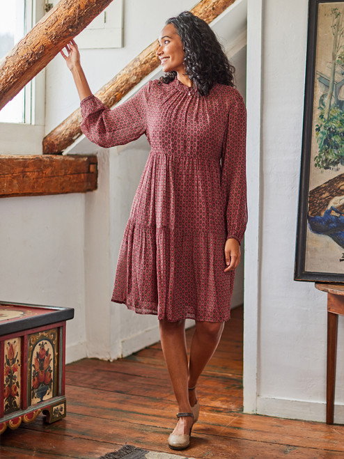 Marseille Paisley Dress - Dusty Rose