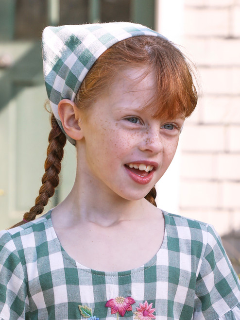 Brianna Check Kids Kerchief - Dark Sage