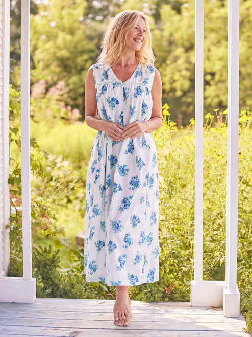 Maritime Bouquet Nighty - Blue White