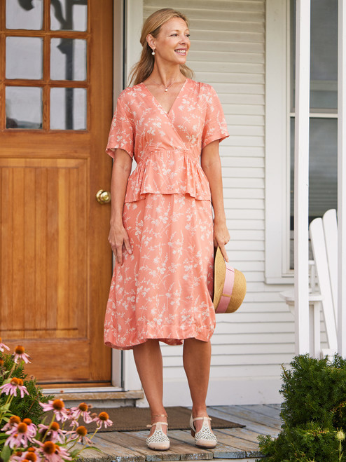 Clover 1940s Dress  - Soft Orange