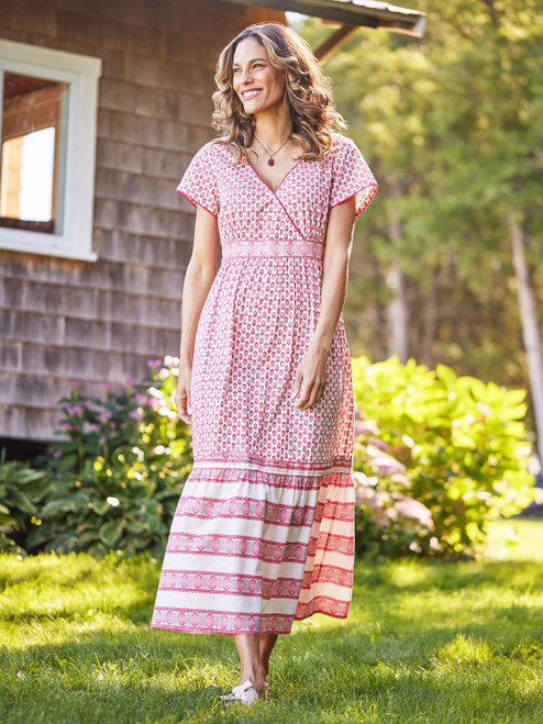 Provence Hostess Dress - Ecru Pink