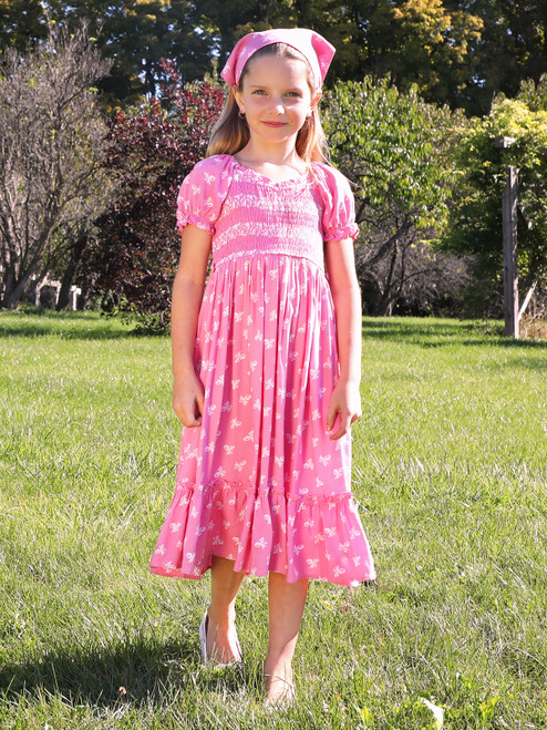 Flowerpot Kids Dress - Pink