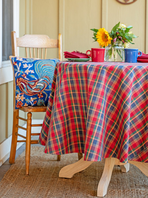 Farmhouse Plaid Round Cloth - Multi