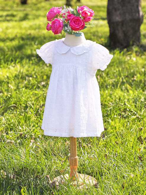 Summertime Eyelet Baby Dress - White
