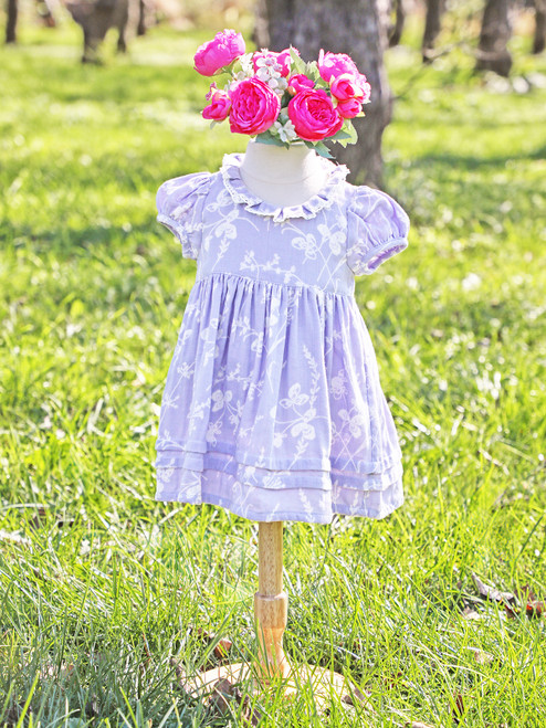 Spring Clover Baby Dress - Light Periwinkle