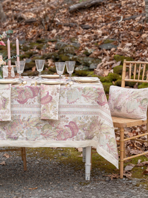 Blooming Jungle Linen Tablecloth - Natural