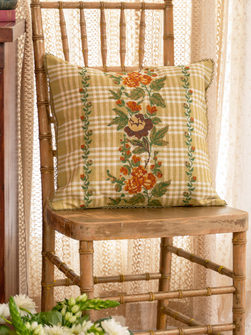 Gather & Stitch Cushion Cover - Green