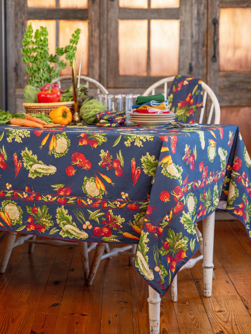 Farm Fresh Tablecloth - Navy