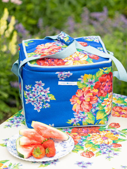 English Garden Outdoor Picnic Cooler Bag - Blue