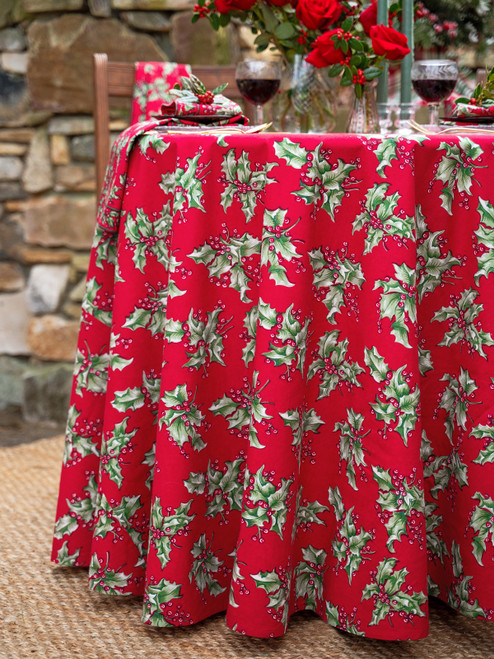 Holly Round Cloth - Red