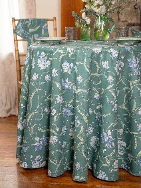 Ajmeer Round Cloth - Jade Green