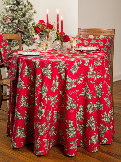 Holly Round Cloth - Red