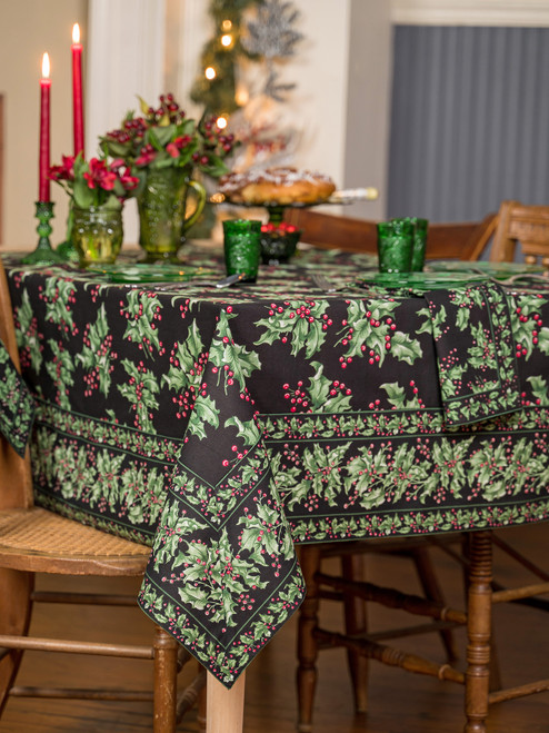 Holly Tablecloth - Black