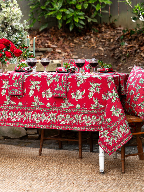 Holly Tablecloth - Red