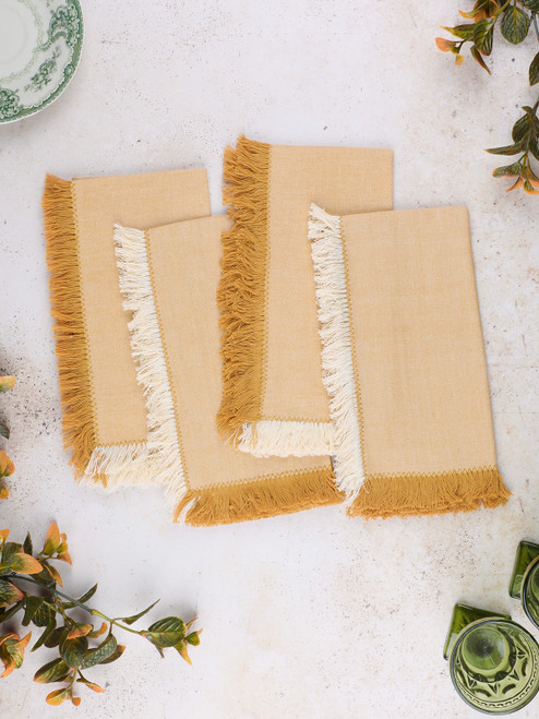 Chambray Cottage Napkin Set of 4 - Straw