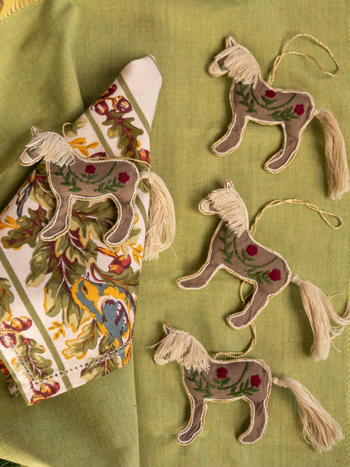 Horse Napkin Ring Set of 4 - Brown