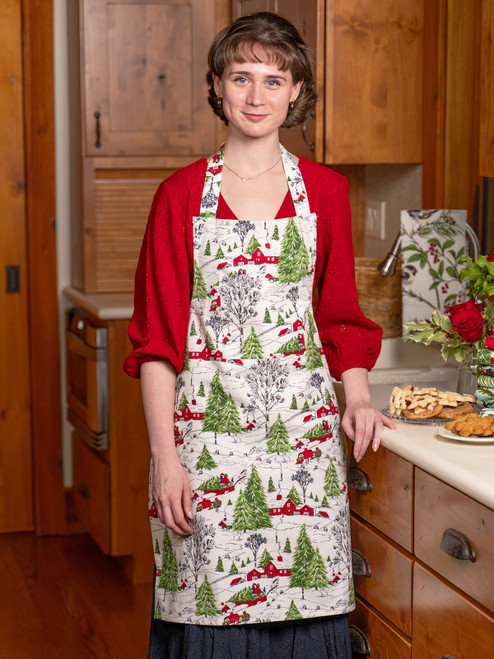 Yuletide Chef Apron - Ivory