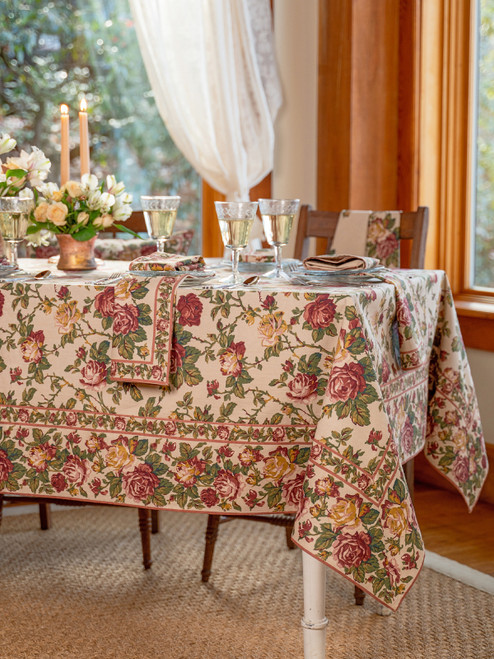 Winter Rose Tablecloth - Antique