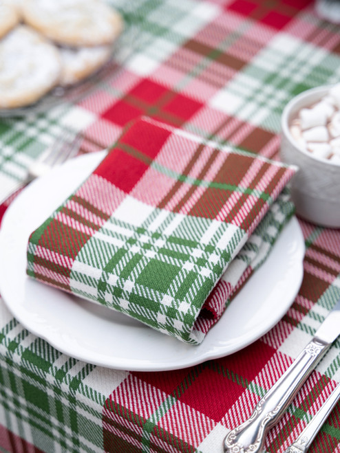 Jingle Plaid Napkin Set of 4 - Red