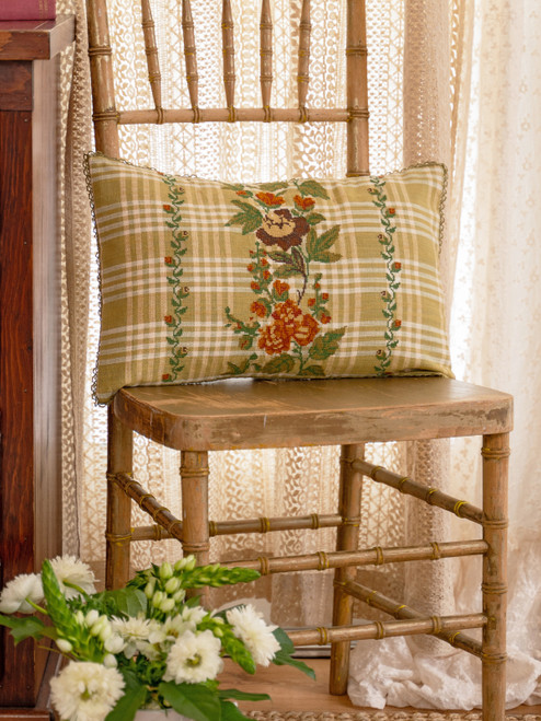 Gather & Stitch Cushion with Filler - Green