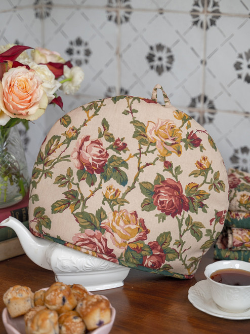 Winter Rose Patchwork Tea Cozy - Antique