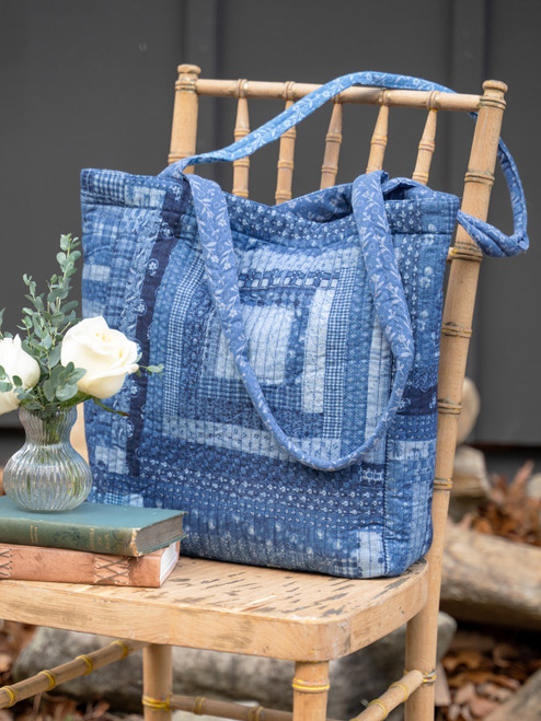 Harmony Patchwork Tote - Blue