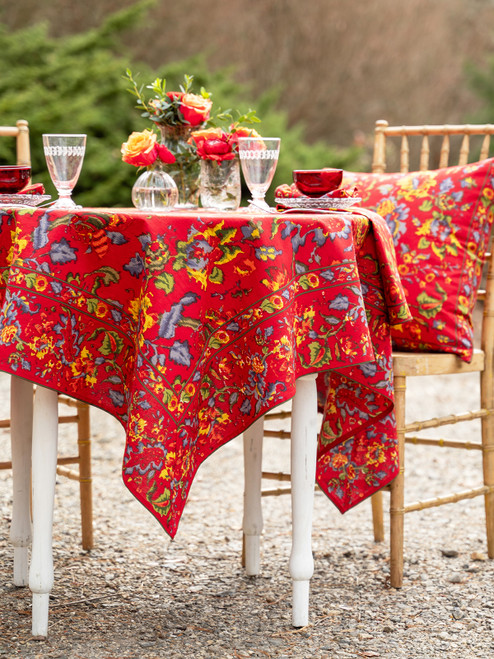 Isabelle's Ikat Tablecloth - Red