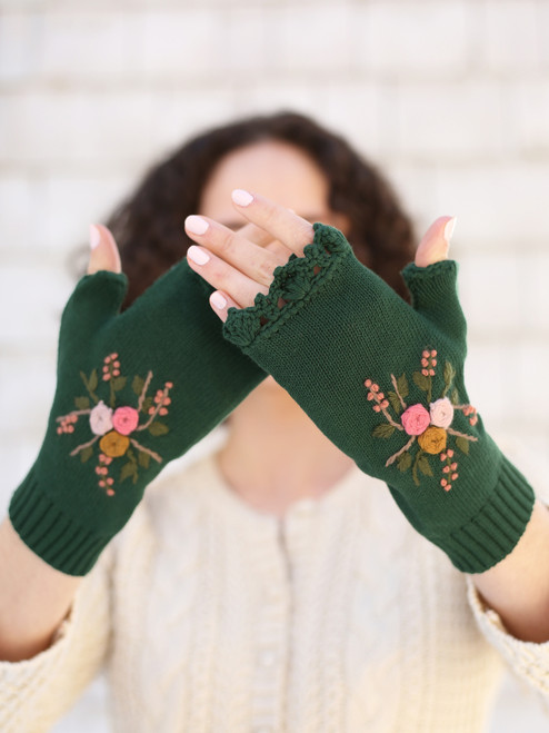 Belle Fingerless Glove - Green