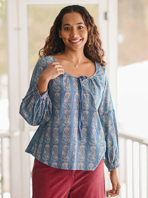 Indigo Folklore Blouse - Indigo
