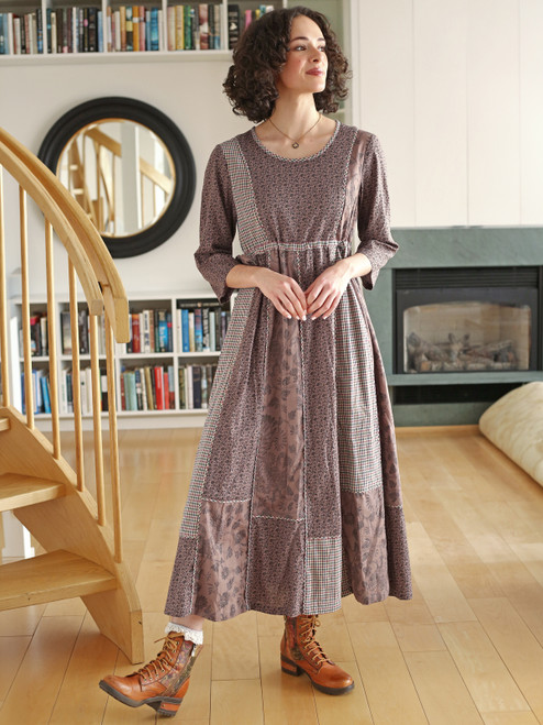Coffee House Dress - Brown Multi