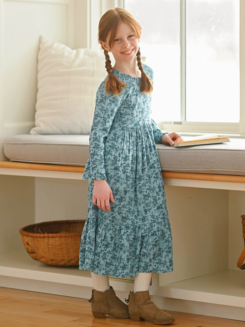 Porcelain Kids Dress - Smoke Blue