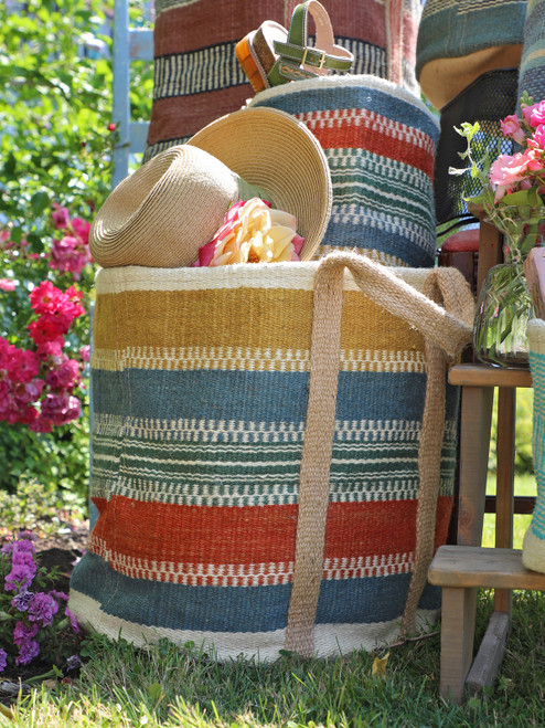 Boho Jute Basket - Multi