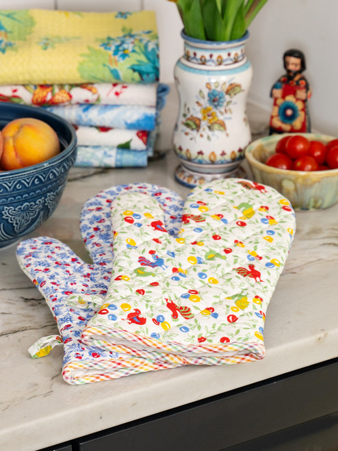Fancy Farm Oven Mitt Set of 2 - Multi