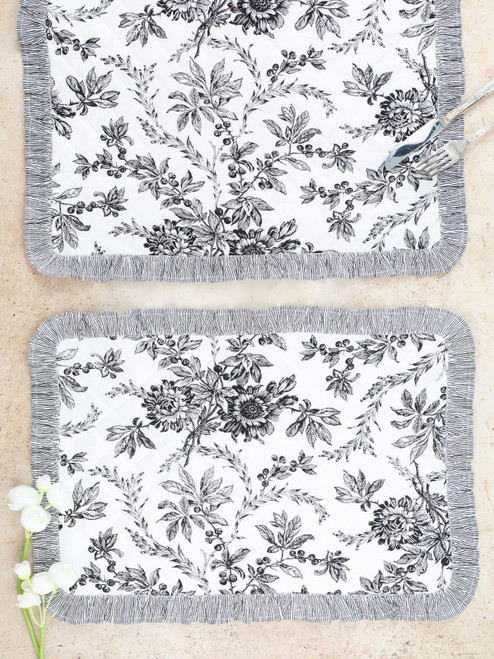 Felicity Ruffle Placemat Set of 2 - White