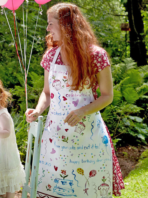Happy Birthday Watercolor Chef Apron - Multi