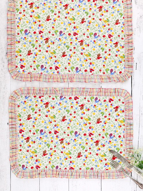 Fancy Farm Ruffle Placemat Set of 2 - Multi