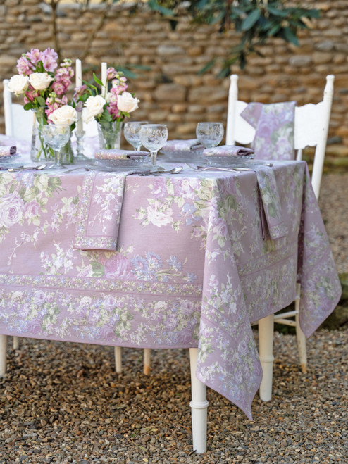 Cottage Rose Tablecloth - Lavender