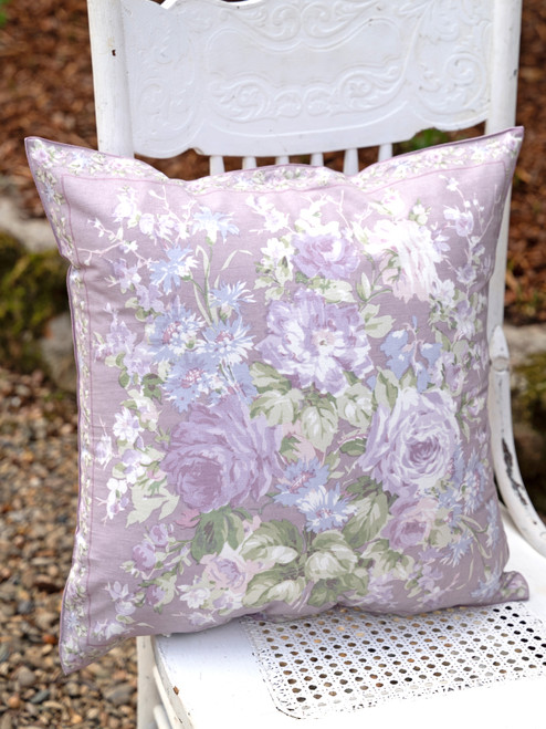 Cottage Rose Cushion Cover - Lavender
