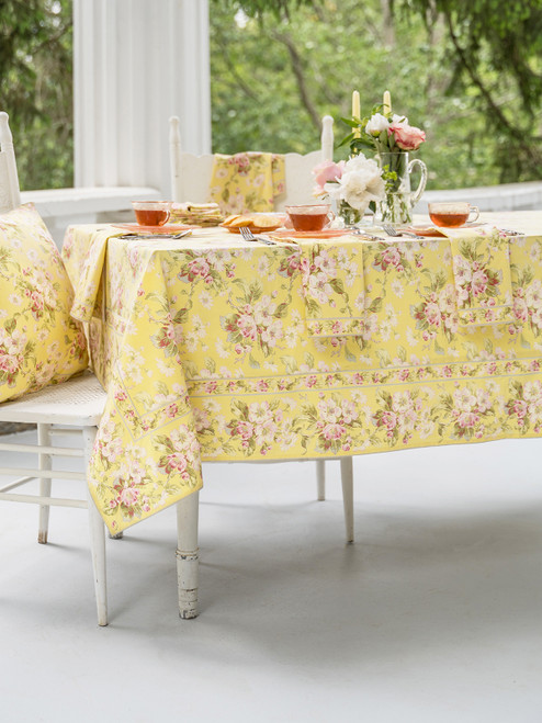 Apple Blossom Tablecloth - Yellow