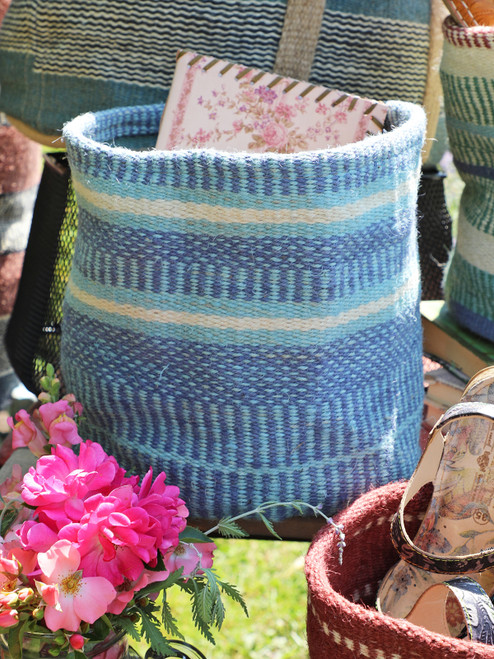 Lapis Jute Basket - Blue