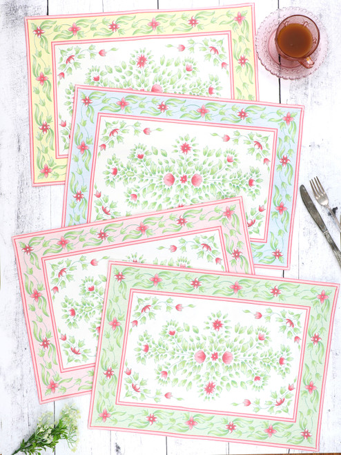 Honesty Canvas Placemat Set of 4 - Pastel