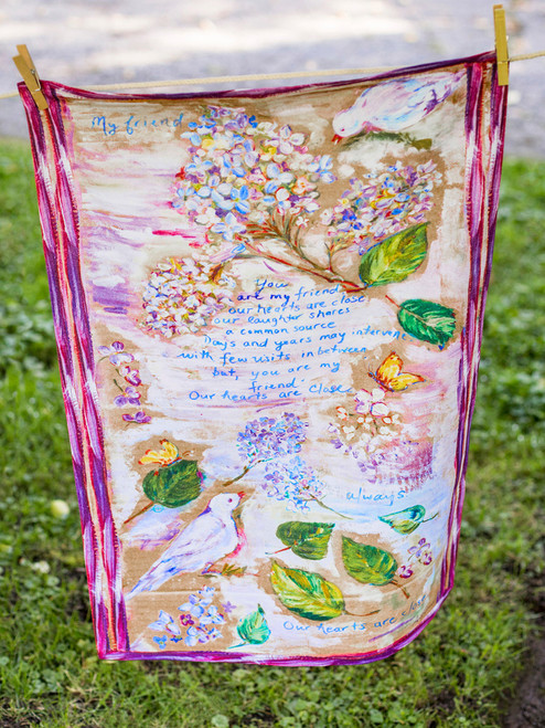 My Friend Watercolor Tea Towel - Multi