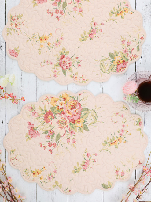 Mia Quilted Placemat Set of 4 - Blush