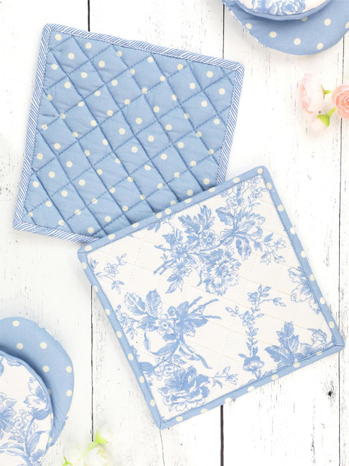 Rosalind Potholder Set of 2 - Blue
