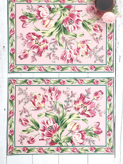 Tulip Dance Canvas Placemat Set of 4 - Pink