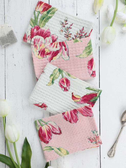 Tulip Dance Tiny Towel Bundle Set of 4 - Pink
