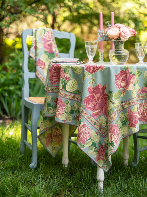 Austen Rose Tablecloth - Mist