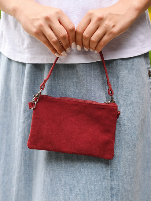Suede Mini Wallet - Red