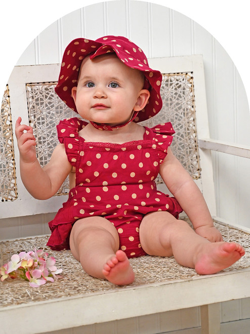 Molly Dot Baby Bubble - Red Ecru