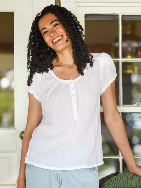 Judy Petal Blouse - White